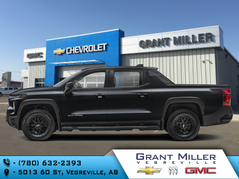Black 2026 Chevrolet Silverado EV Work Truck Crew Cab (Max Range) e4WD Pickup Truck All-Wheel Drive Automatic