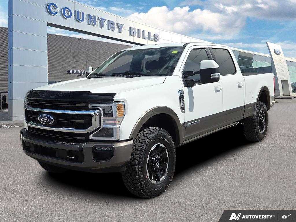 White 2022 Ford F-350 Super Duty King Ranch Crew Cab 4WD Pickup Truck Four-Wheel Drive Automatic