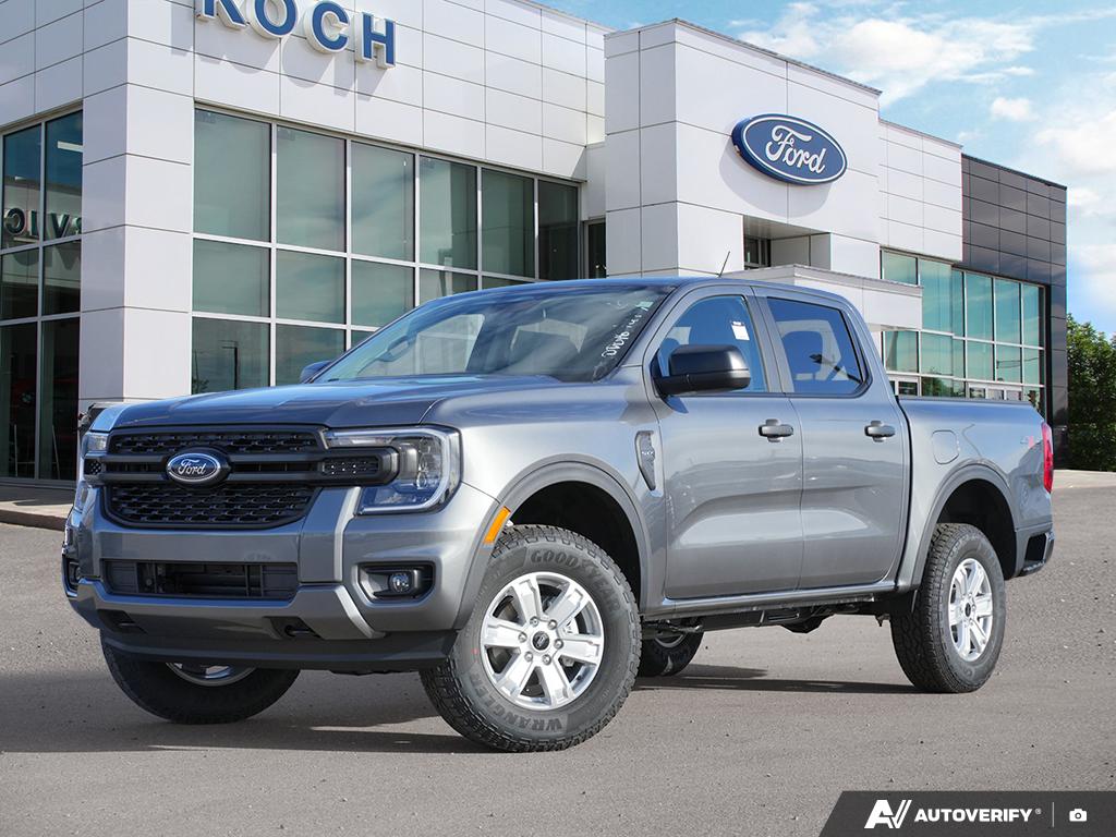 Gray (Carbonized Grey Metallic) 2025 Ford Ranger XL SuperCrew 4WD Pickup Truck Four-Wheel Drive Automatic