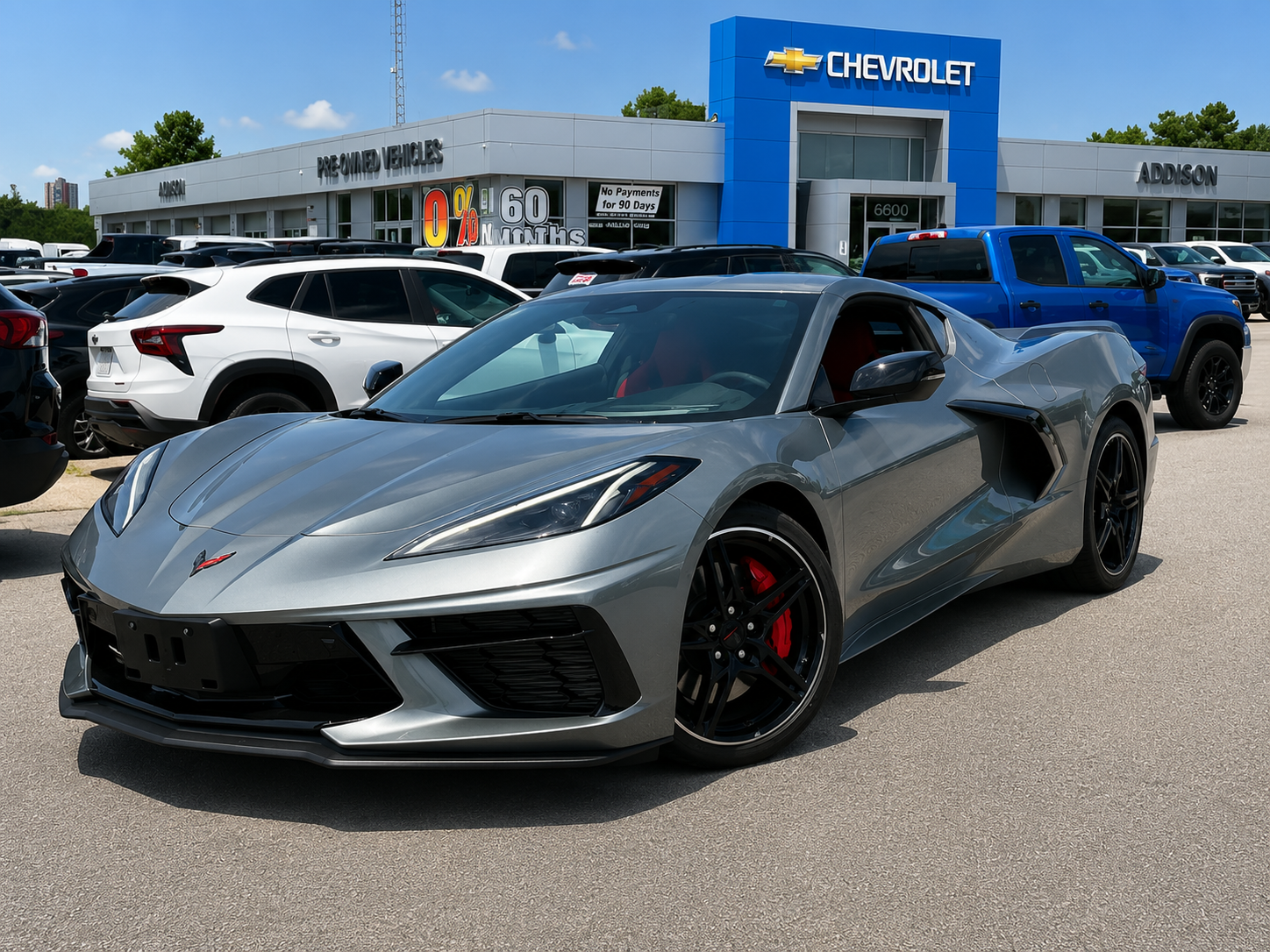 Gray (Hypersonic Grey Metallic) 2024 Chevrolet Corvette Coupe Rear-Wheel Drive Automatic