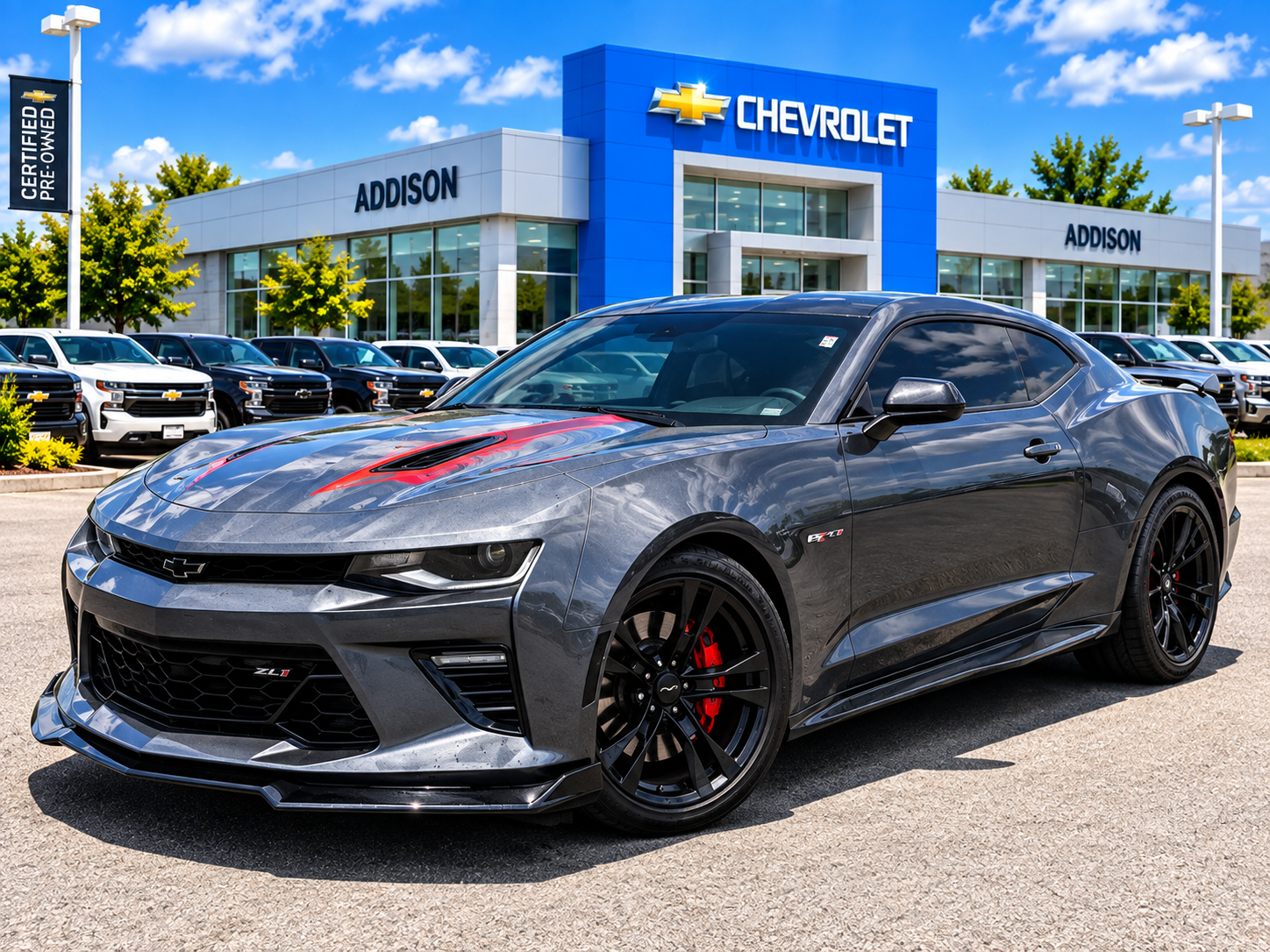 Gray (Nightfall Grey Metallic) 2017 Chevrolet Camaro Coupe Rear-Wheel Drive Manual