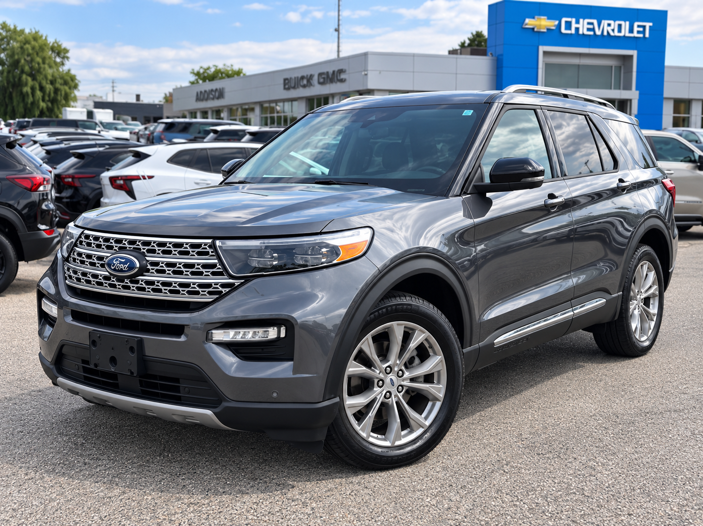 Gray (Carbonized Grey Metallic) 2022 Ford Explorer SUV / Crossover All-Wheel Drive Automatic