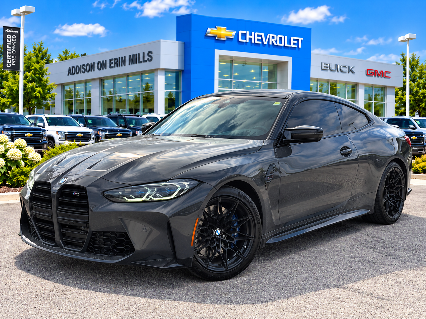 Gray (Dravit Grey Metallic) 2023 BMW M4 Coupe All-Wheel Drive Automatic