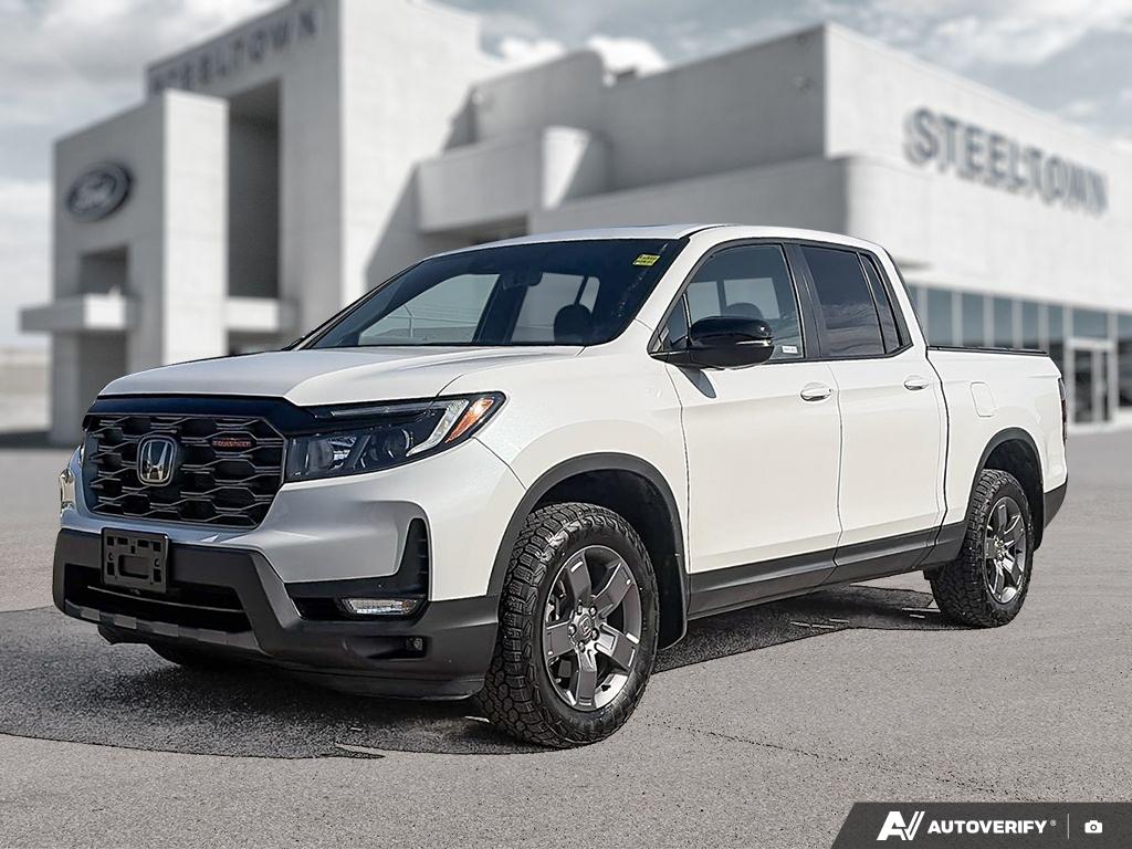 White 2025 Honda Ridgeline TrailSport AWD Pickup Truck All-Wheel Drive Automatic