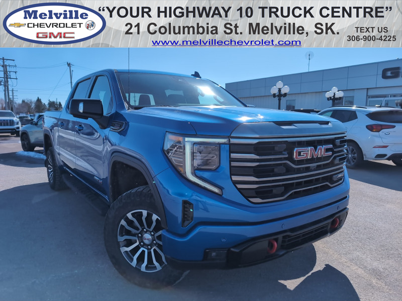 Bright Blue Metallic 2023 GMC Sierra 1500 AT4 Crew Cab 4WD Pickup Truck Four-Wheel Drive Automatic