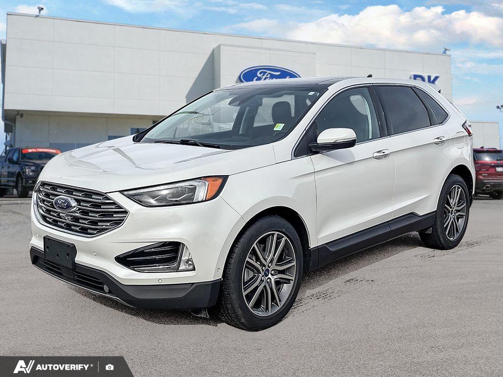 Star White Tri-coat Metallic 2021 Ford Edge Titanium AWD SUV / Crossover All-Wheel Drive Automatic