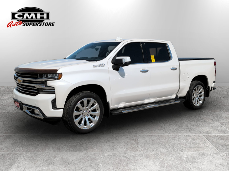 White (Iridescent Pearl Tricoat) 2019 Chevrolet Silverado 1500 High Country Crew Cab 4WD Pickup Truck Four-Wheel Drive Automatic