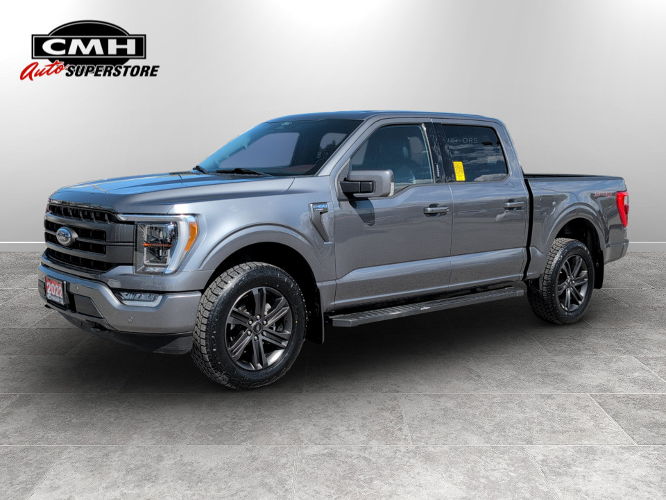Gray (Carbonized Grey Metallic) 2022 Ford F-150 Lariat SuperCrew 4WD Pickup Truck Four-Wheel Drive Automatic