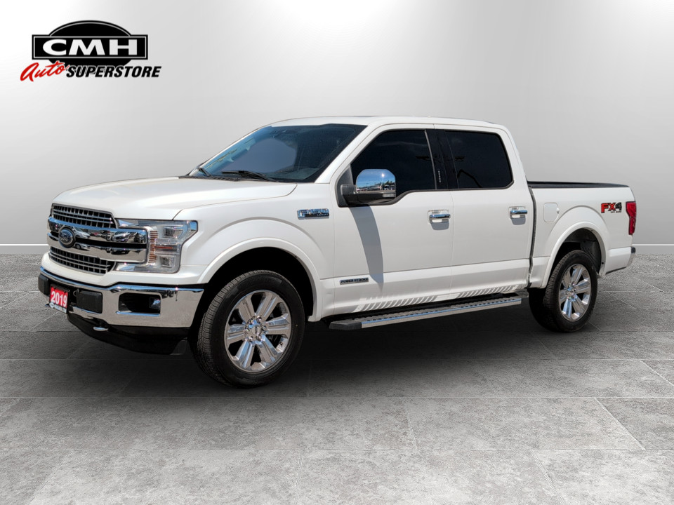 White Platinum Metallic Tri-Coat 2019 Ford F-150 Lariat SuperCrew 4WD Pickup Truck Four-Wheel Drive Automatic