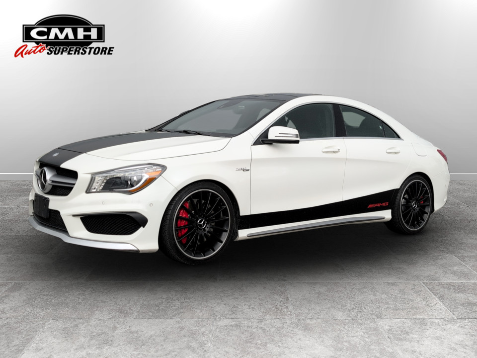 Cirrus White 2014 Mercedes-Benz CLA 45 AMG 4MATIC Sedan All-Wheel Drive Automatic
