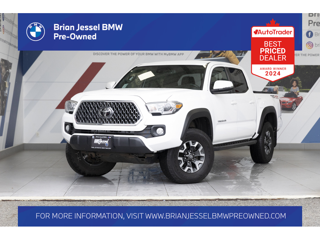 Super White 2019 Toyota Tacoma TRD Off Road Double Cab 4WD Pickup Truck Four-Wheel Drive Automatic