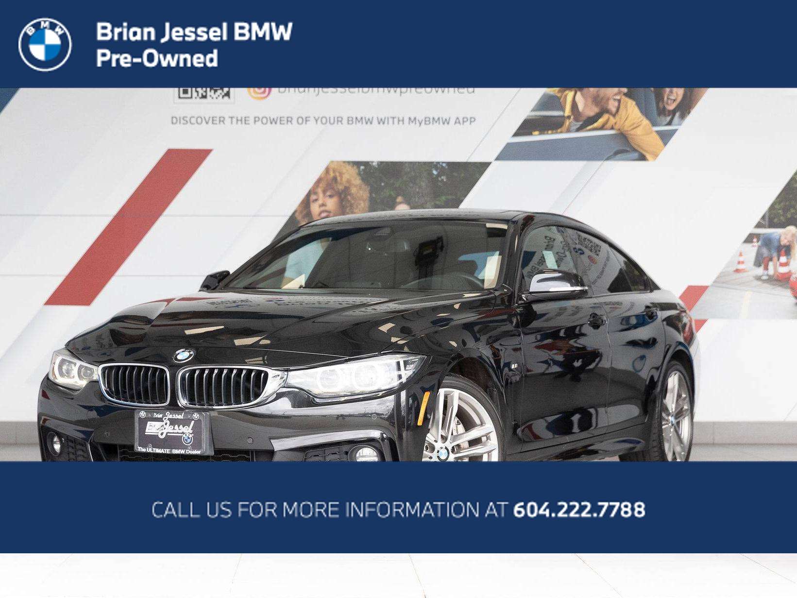Black Sapphire Metallic 2019 BMW 4 Series Sedan All-Wheel Drive Automatic