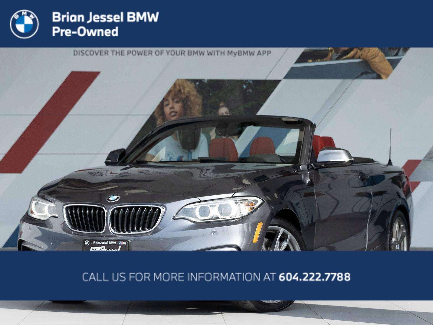 Gray (Mineral Grey Metallic) 2016 BMW 2 Series Convertible All-Wheel Drive Automatic