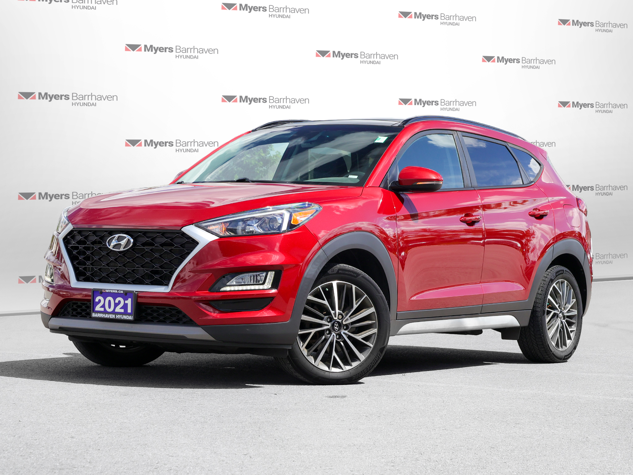 Crimson Red 2021 Hyundai Tucson SUV / Crossover All-Wheel Drive Automatic