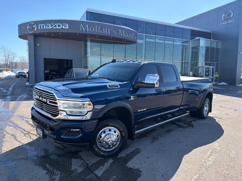 Blue 2023 RAM 3500 Laramie Crew Cab LB DRW 4WD Pickup Truck Four-Wheel Drive Automatic
