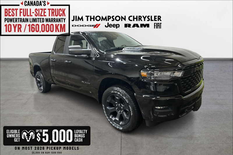 Diamond Black Crystal Pearlcoat 2026 RAM 1500 Pickup Truck Four-Wheel Drive Automatic