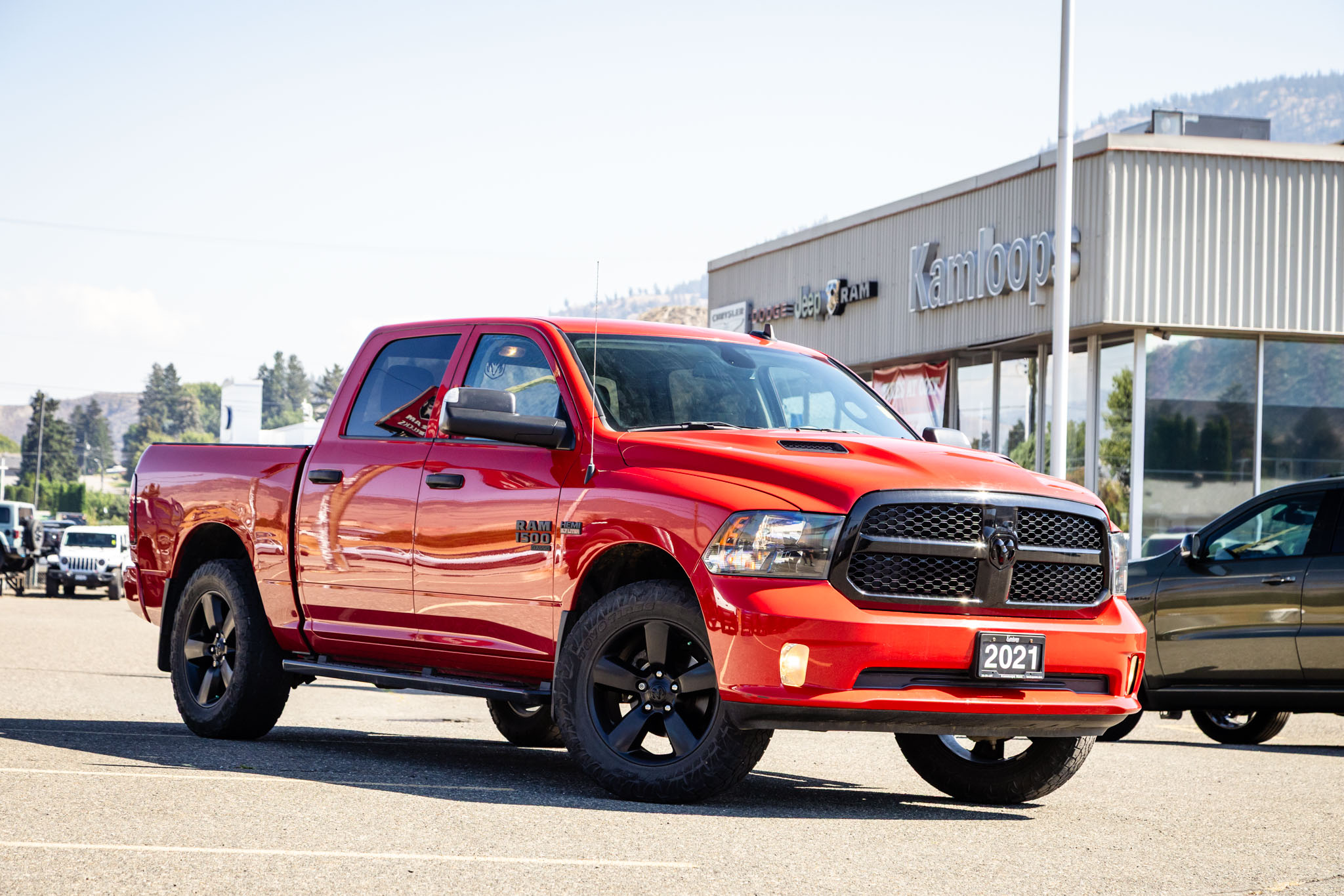 Flame Red 2021 RAM 1500 Pickup Truck Four-Wheel Drive Automatic