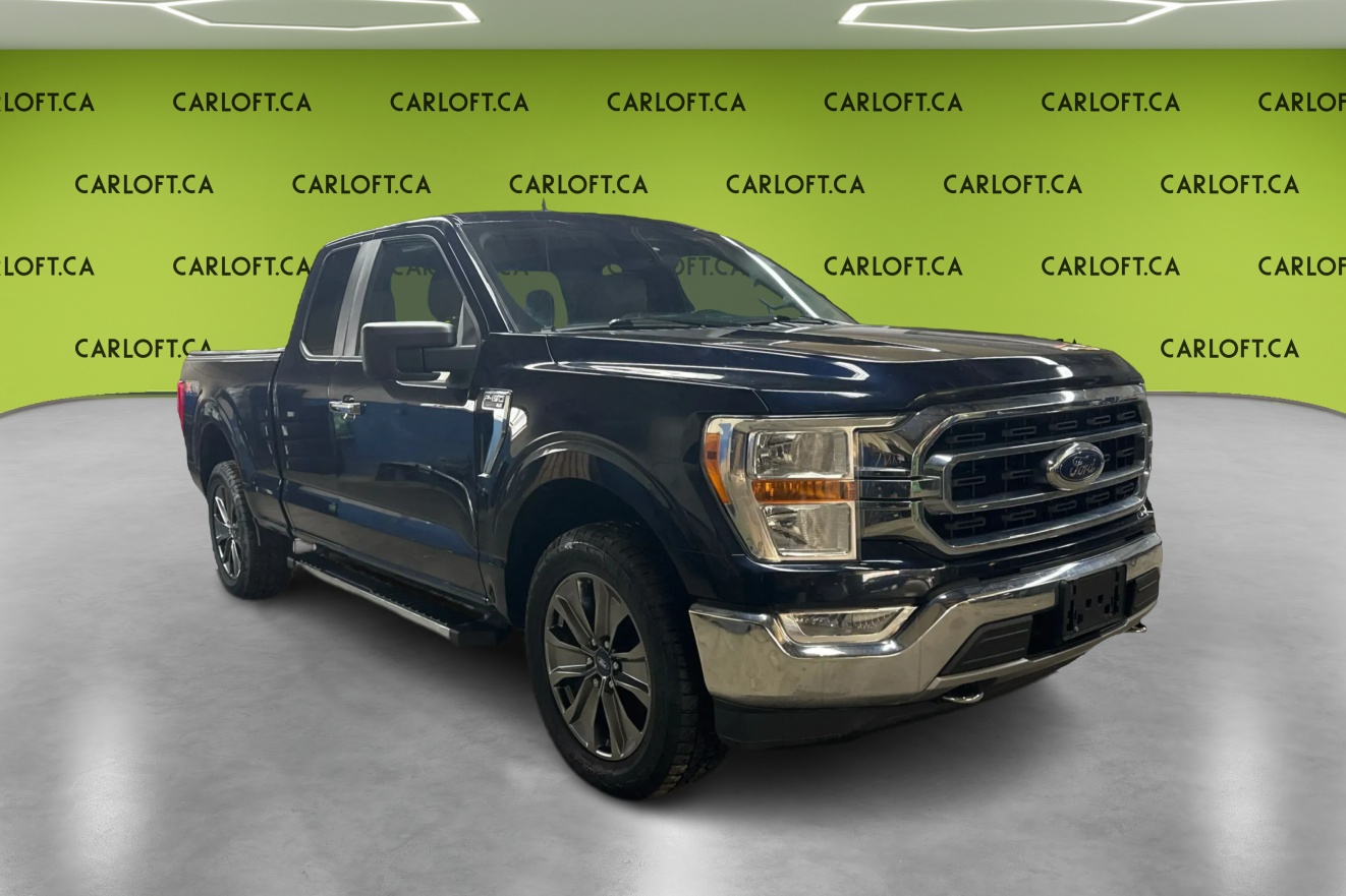 Blue 2021 Ford F-150 Pickup Truck Four-Wheel Drive Automatic