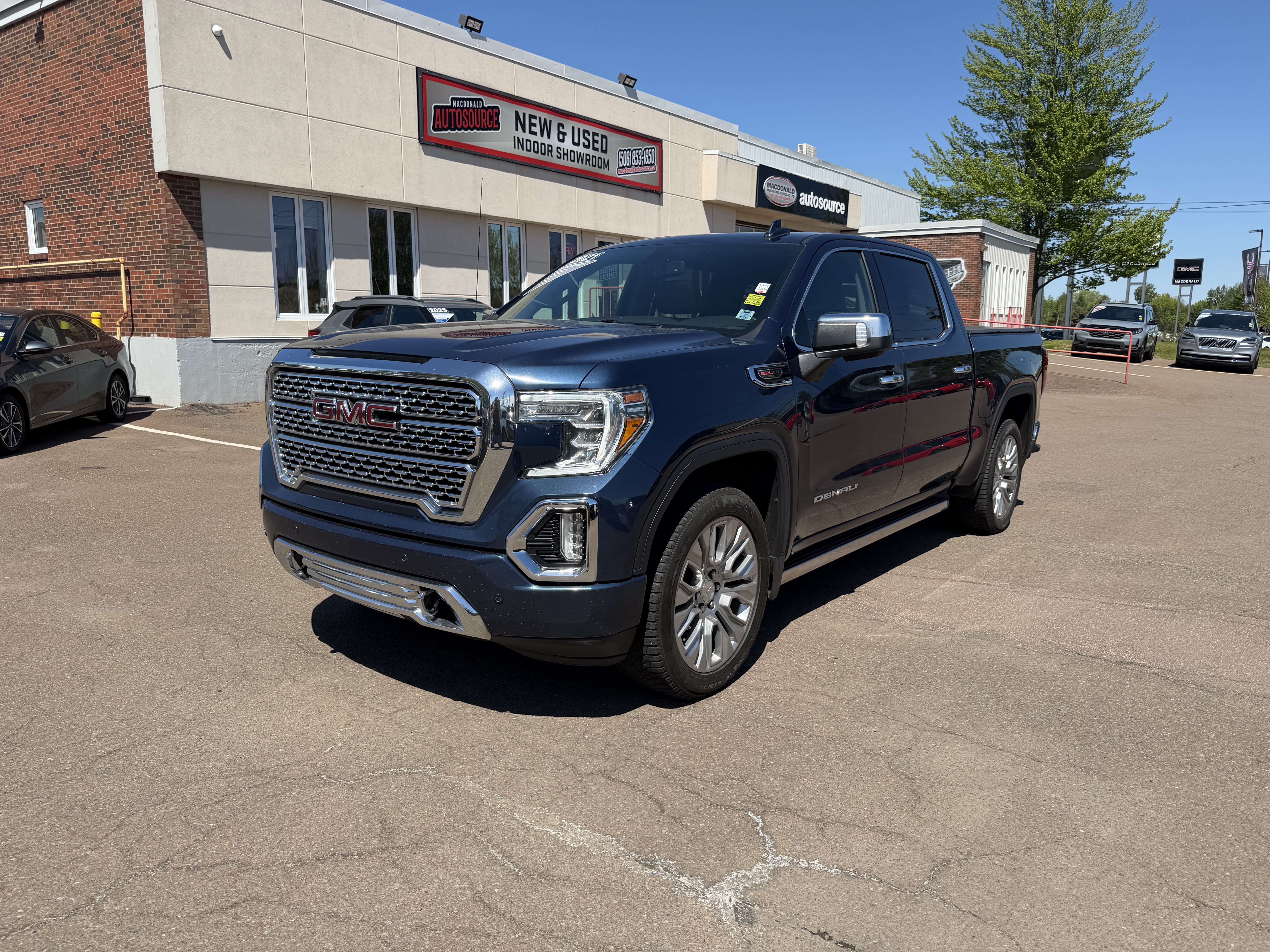 Pacific Blue Metallic 2021 GMC Sierra 1500 Denali Crew Cab 4WD Pickup Truck Four-Wheel Drive Automatic
