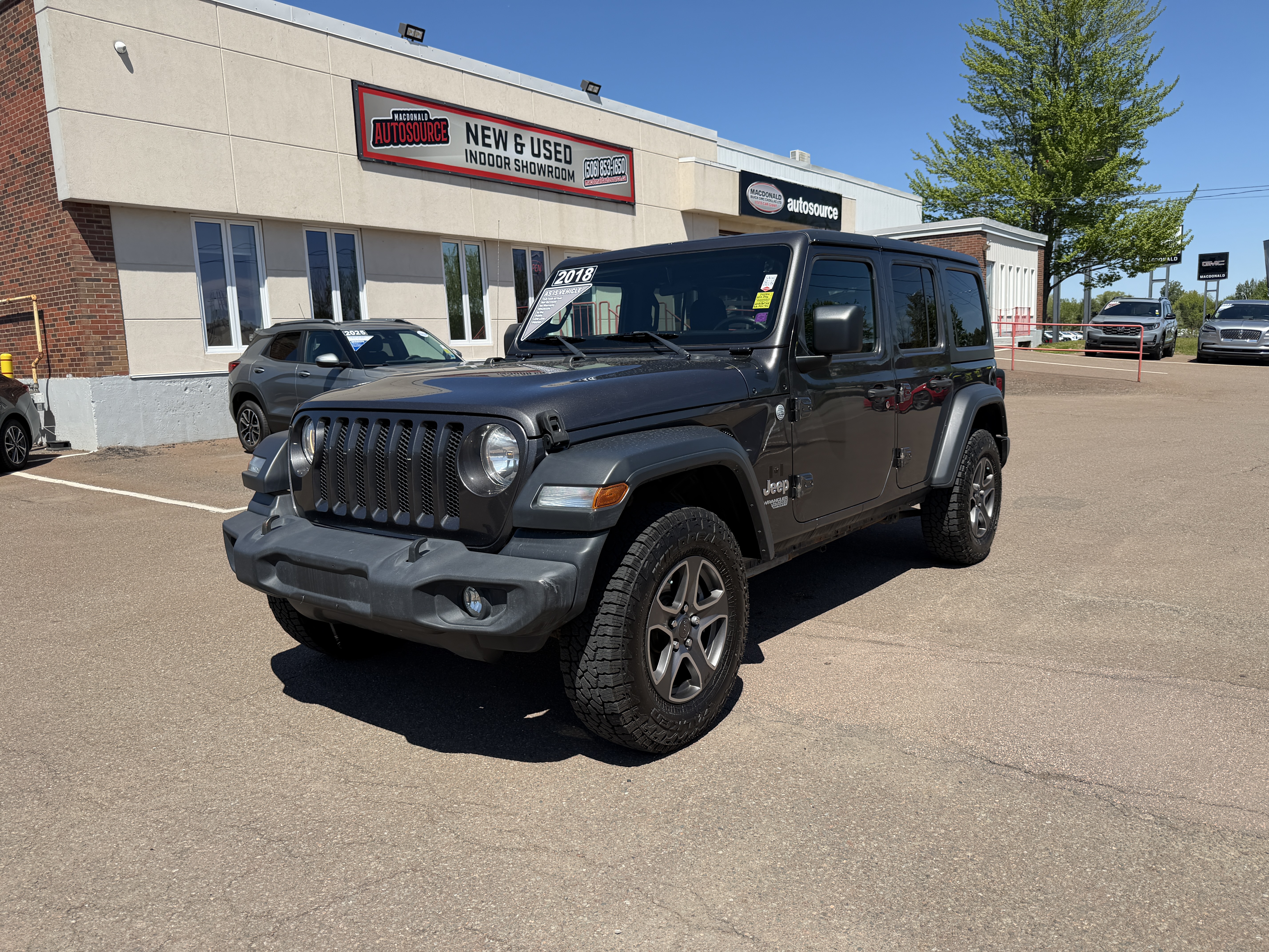 Granite Crystal Metallic 2018 Jeep Wrangler Unlimited Sport 4WD SUV / Crossover Four-Wheel Drive Automatic