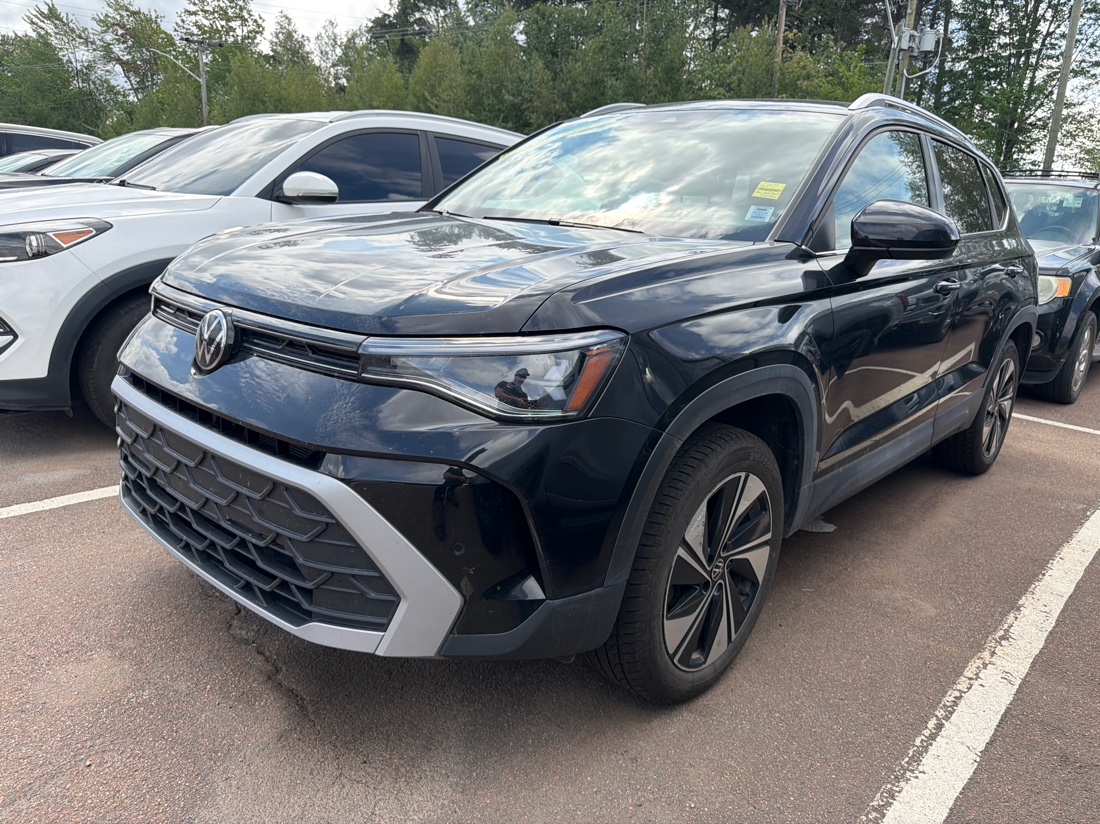 Deep Black Pearl 2025 Volkswagen Taos SUV / Crossover All-Wheel Drive Automatic