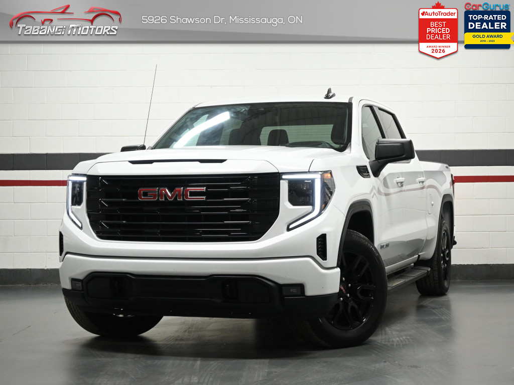 White 2023 GMC Sierra 1500 Elevation Crew Cab 4WD Pickup Truck Four-Wheel Drive Automatic