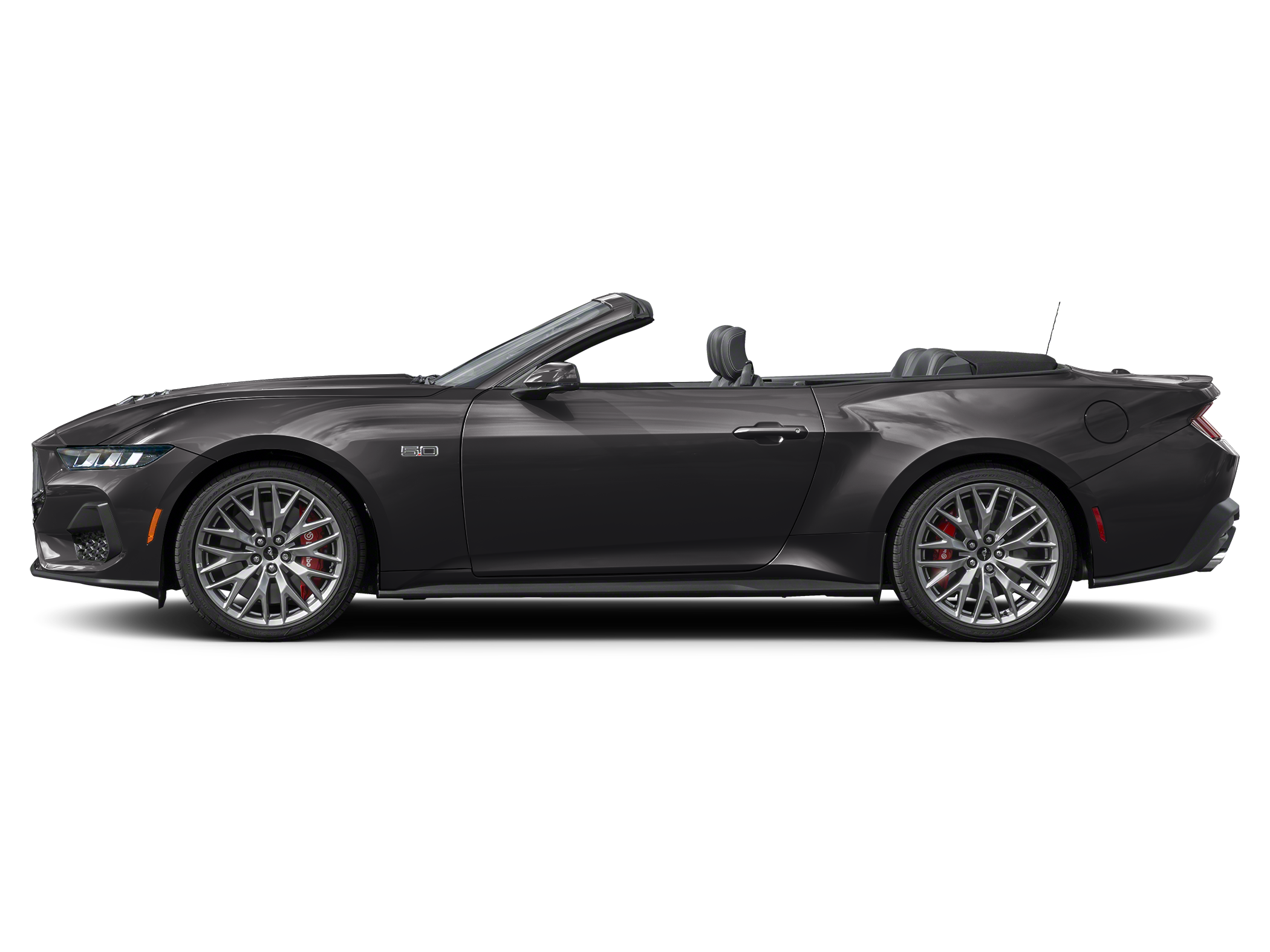Gray (Dark Matter Grey Metallic) 2024 Ford Mustang Convertible Rear-Wheel Drive Manual