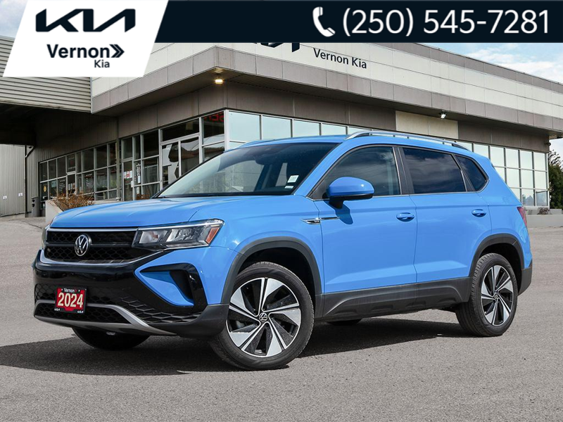 2024 Volkswagen Taos Comfortline 4MOTION Crisp LED Headlights, Sharp Body Lines, Total Head-Turner - Blue exterior view 1