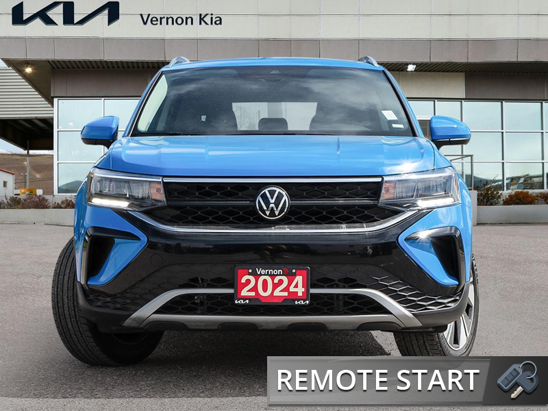 2024 Volkswagen Taos Comfortline 4MOTION Crisp LED Headlights, Sharp Body Lines, Total Head-Turner - Blue exterior view 2
