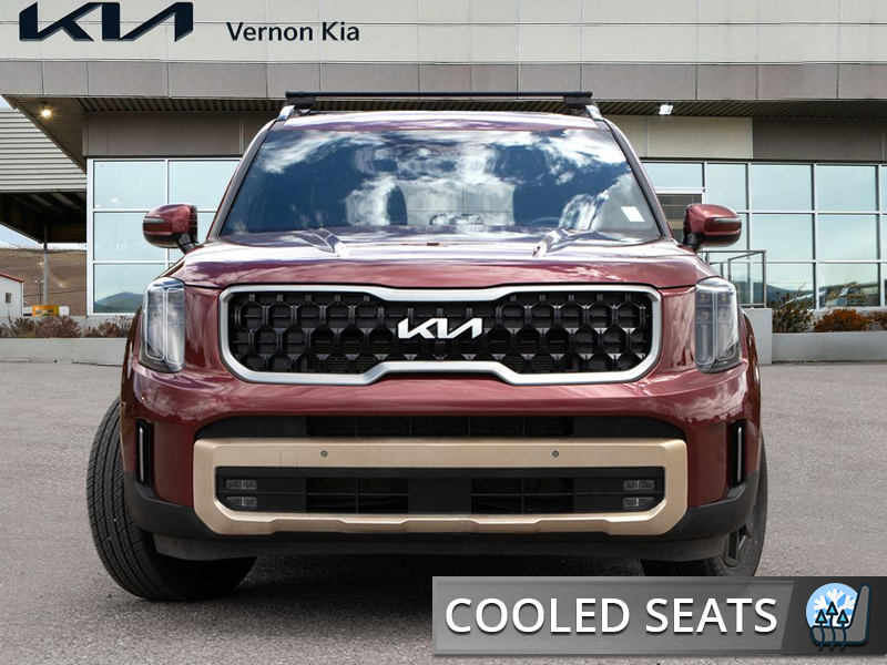 2023 Kia Telluride X-PRO Premium 3-Row Family Cruiser! Captain's Chairs, Loaded - Dawning Red exterior view 2