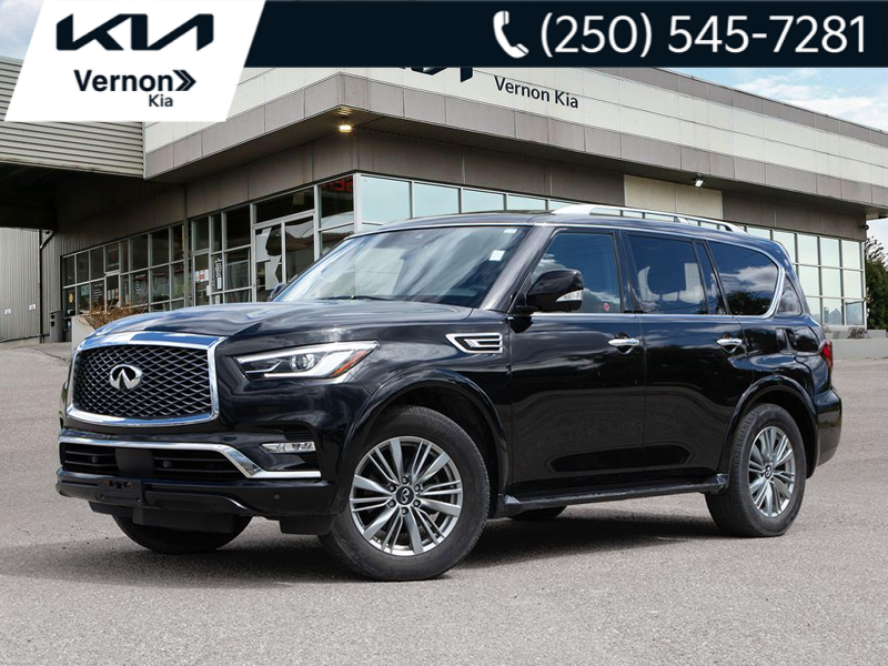 2021 INFINITI QX80 LUXE First-Class Cabin! Heated Leather Seats & Power Moonroof, Heavy Duty Towing! - Black exterior view 1