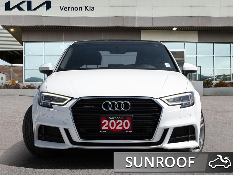2020 Audi A3 Sedan Progressiv 45 TFSI quattro Legendary Quattro AWD! Advanced All-Weather Grip & Power - White exterior view 2