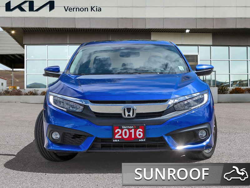 2016 Honda Civic Sedan Touring  Top-of-the-Line Touring! Full Heated Leather, Moonroof - Blue exterior view 2