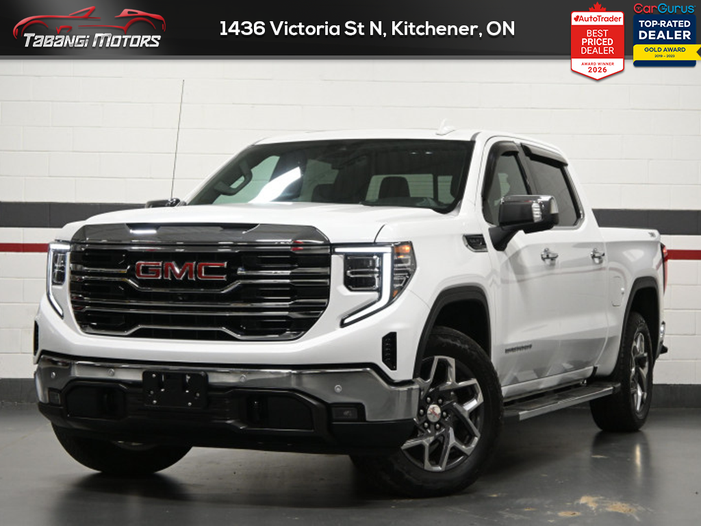 White 2024 GMC Sierra 1500 SLT Crew Cab 4WD Pickup Truck Four-Wheel Drive Automatic