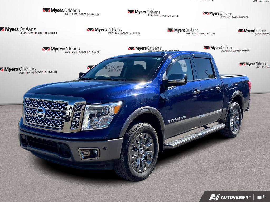 Deep Blue Pearl 2019 Nissan Titan Pickup Truck Four-Wheel Drive Automatic
