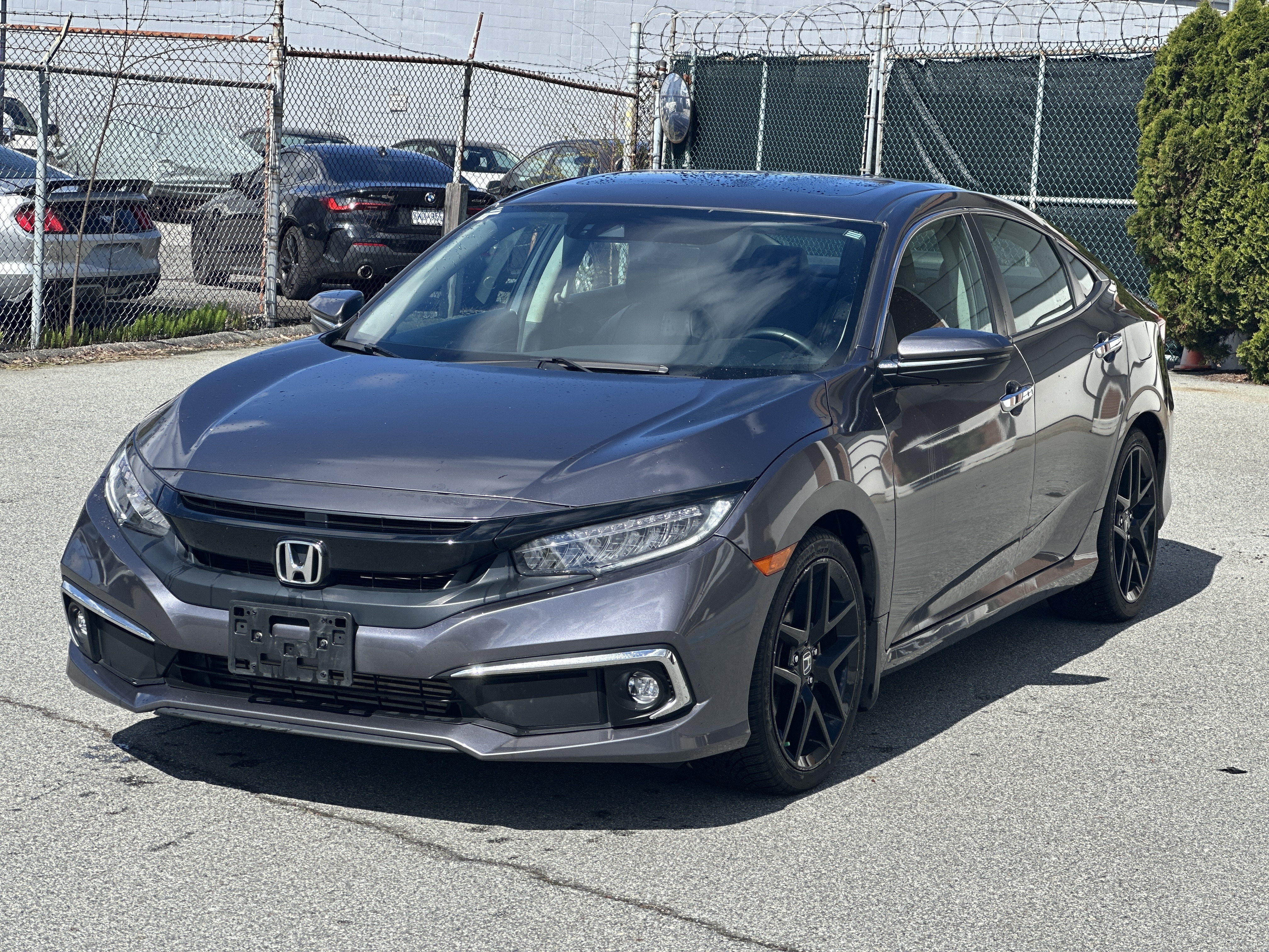Gray 2021 Honda Civic Touring FWD Sedan Front-Wheel Drive Automatic